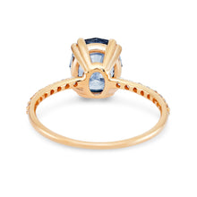 Load image into Gallery viewer, Dream of you one of a kind - 14k yellow gold, cornflower blue artist cut oval montana sapphire ring