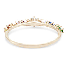 Load image into Gallery viewer, Rainbow Stardust Ring - 14k Yellow Gold, White Diamond, Rainbow Stones