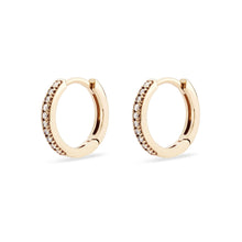 Load image into Gallery viewer, Shine On Hoop Earring - 14k Yellow Gold, White Diamond