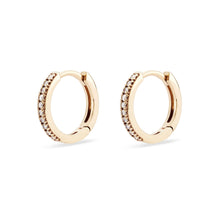 Load image into Gallery viewer, Shine On Hoop Earring - 14k Rose Gold, White Diamond
