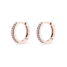 Load image into Gallery viewer, Shine On Hoop Earring - 14k Rose Gold, White Diamond
