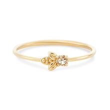 Load image into Gallery viewer, Honey Bee Ring - 14k Yellow Gold, White Diamond