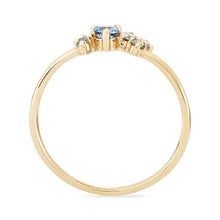 Load image into Gallery viewer, Tie Dye Something Blu Ring - 14k Yellow Gold, Blue and White Sapphires