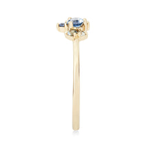 Load image into Gallery viewer, Tie Dye Something Blu Ring - 14k Yellow Gold, Blue and White Sapphires