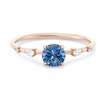 Load image into Gallery viewer, Endless Dahlia - 14k Yellow Gold, Montana Blue Sapphire