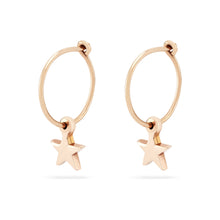 Load image into Gallery viewer, Everyday Little Stella Star Sway Hoop - 14k Rose Gold