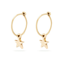 Load image into Gallery viewer, Everyday Little Stella Star Sway Hoop - 14k Rose Gold