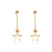 Load image into Gallery viewer, Everyday Little Stella Star Sway Hoop - 14k Rose Gold