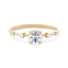 Load image into Gallery viewer, Endless Dahlia Ring - 14k Yellow Gold, White Sapphire