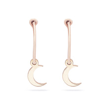 Load image into Gallery viewer, Everyday Little Crescent Moon Sway Hoop - 14k Rose Gold