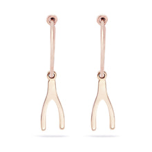 Load image into Gallery viewer, Everyday Wishbone Sway Hoop - 14k Yellow Gold