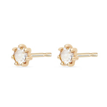 Load image into Gallery viewer, Nova Earring - 14k Yellow Gold, White Diamond