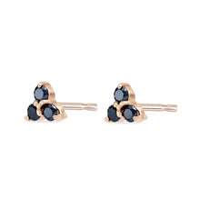 Load image into Gallery viewer, Tripod Diamond Earring - 14k Yellow Gold, Black Diamond