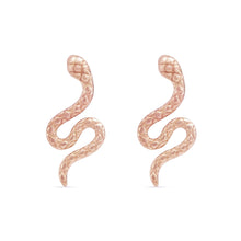 Load image into Gallery viewer, Revival Dainty Snake Earrings - 14k Rose Gold