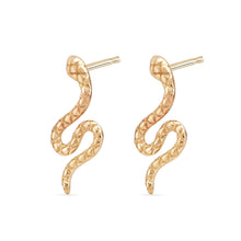 Load image into Gallery viewer, Revival Dainty Snake Earrings - 14k Yellow Gold