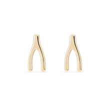 Load image into Gallery viewer, Everyday Wishbone Earring - 14k Yellow Gold