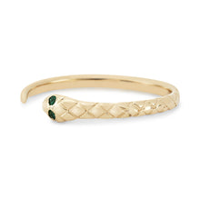 Load image into Gallery viewer, Revival Emerald Snake Ring - 14k Yellow Gold
