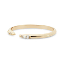 Load image into Gallery viewer, Horizon Cuff Ring - 14k Yellow Gold, White Diamond