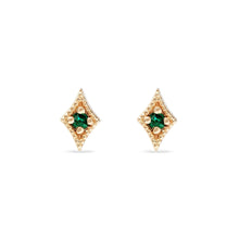 Load image into Gallery viewer, Kite Earring - 14k Yellow Gold, Emerald