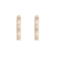 Load image into Gallery viewer, Tiny Align Diamond Bar Earring - 14k Rose Gold, White Diamond