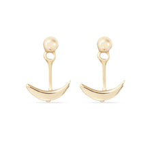Load image into Gallery viewer, Little Crescent Moon Ear Jacket - 10k Yellow Gold