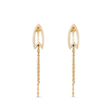 Load image into Gallery viewer, Tidal Surfboard Double Chain Earring - 14k Yellow Gold