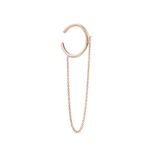 Load image into Gallery viewer, Oya Guardian Ear Cuff - 14k Rose Gold Chain, 14k Rose Gold Cuff