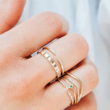 Load image into Gallery viewer, Horizon Cuff Ring - 14k Rose Gold, White Diamond