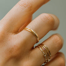 Load image into Gallery viewer, Horizon Ring - 14k Yellow Gold, White Diamond