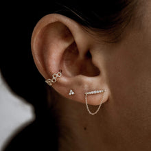 Load image into Gallery viewer, Horizon Chain Earring - 14k Yellow Gold, White Diamond