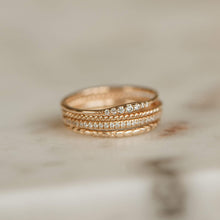 Load image into Gallery viewer, Horizon Ring - 14k Yellow Gold, White Diamond