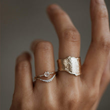 Load image into Gallery viewer, Supernova Ring - 14k Yellow Gold, White Diamond