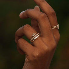 Load image into Gallery viewer, Honey Bee Ring - 14k Yellow Gold, White Diamond