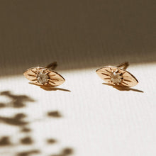 Load image into Gallery viewer, Theia Evil Eye Earring - 14k Yellow Gold, Grey Diamond