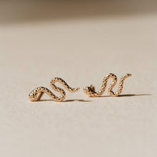 Load image into Gallery viewer, Revival Dainty Snake Earrings - 14k Yellow Gold