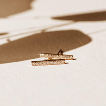 Load image into Gallery viewer, Align Diamond Bar Earring - 14k Yellow Gold, White Diamond