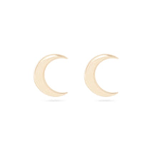 Load image into Gallery viewer, Everyday Larger Crescent Moon Earring - 14k Yellow Gold
