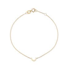 Load image into Gallery viewer, Everyday Little Crescent Moon Bracelet - 14k Yellow Gold