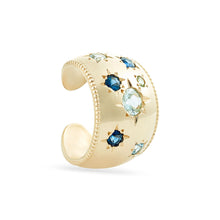 Load image into Gallery viewer, Tie Dye Moon Child Ear Cuff - 14k Yellow Gold