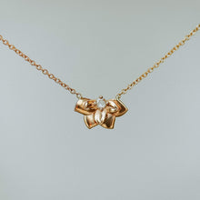 Load image into Gallery viewer, Dahlia Flower Bloom Necklace - 14k Yellow Gold, White Diamond