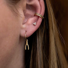 Load image into Gallery viewer, Everyday Wishbone Sway Hoop - 14k Rose Gold