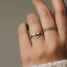 Load image into Gallery viewer, Theia Ring - 14k Yellow Gold, Grey Diamond