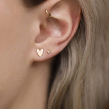 Load image into Gallery viewer, Everyday Love Lineage Pair Heart Earring - 14k Yellow Gold