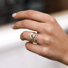 Load image into Gallery viewer, 14k Peak Eternity Band - 14 Yellow Gold, White Diamond
