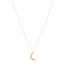 Load image into Gallery viewer, Moonlight Necklace - 14k Yellow Gold, White Diamond