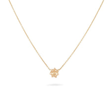 Load image into Gallery viewer, Dahlia Flower Necklace - 14k Yellow Gold