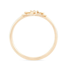 Load image into Gallery viewer, Dahlia Flower Bloom Ring - 14k Yellow Gold, White Diamond