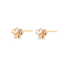 Load image into Gallery viewer, Dahlia Flower Bloom Earring - 14k Yellow Gold, White Diamond