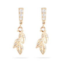 Load image into Gallery viewer, Resilience Diamond Drop Leaf Earring, 14k Yellow Gold, White Diamond
