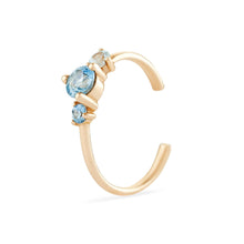 Load image into Gallery viewer, Tie Dye Something Blu Ear Cuff - 14k Yellow Gold, Blue and White Sapphires